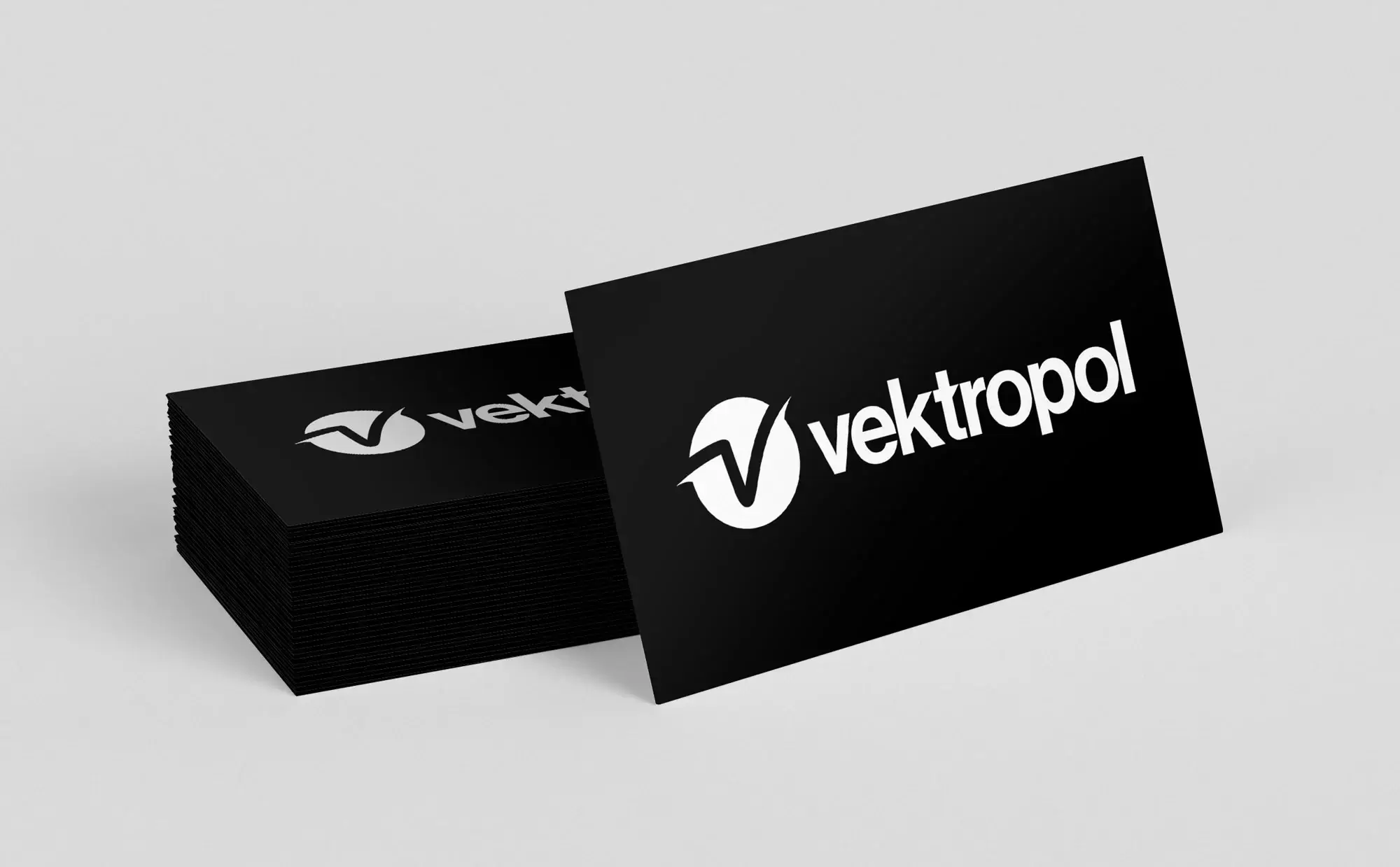 Vektropol logo på visitkort