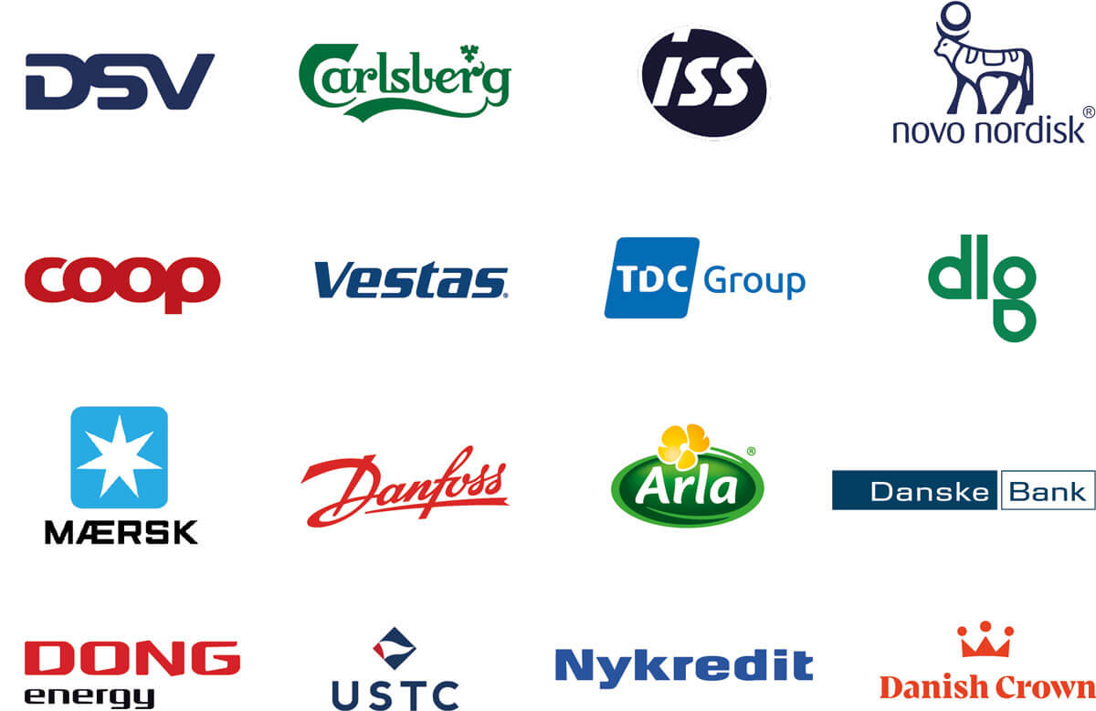 Danske logoer hos de største virksomheder