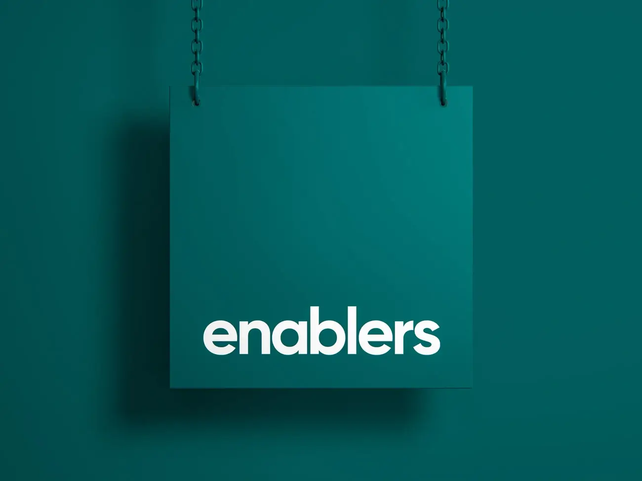 Enablers konsulent logo på metalskilt