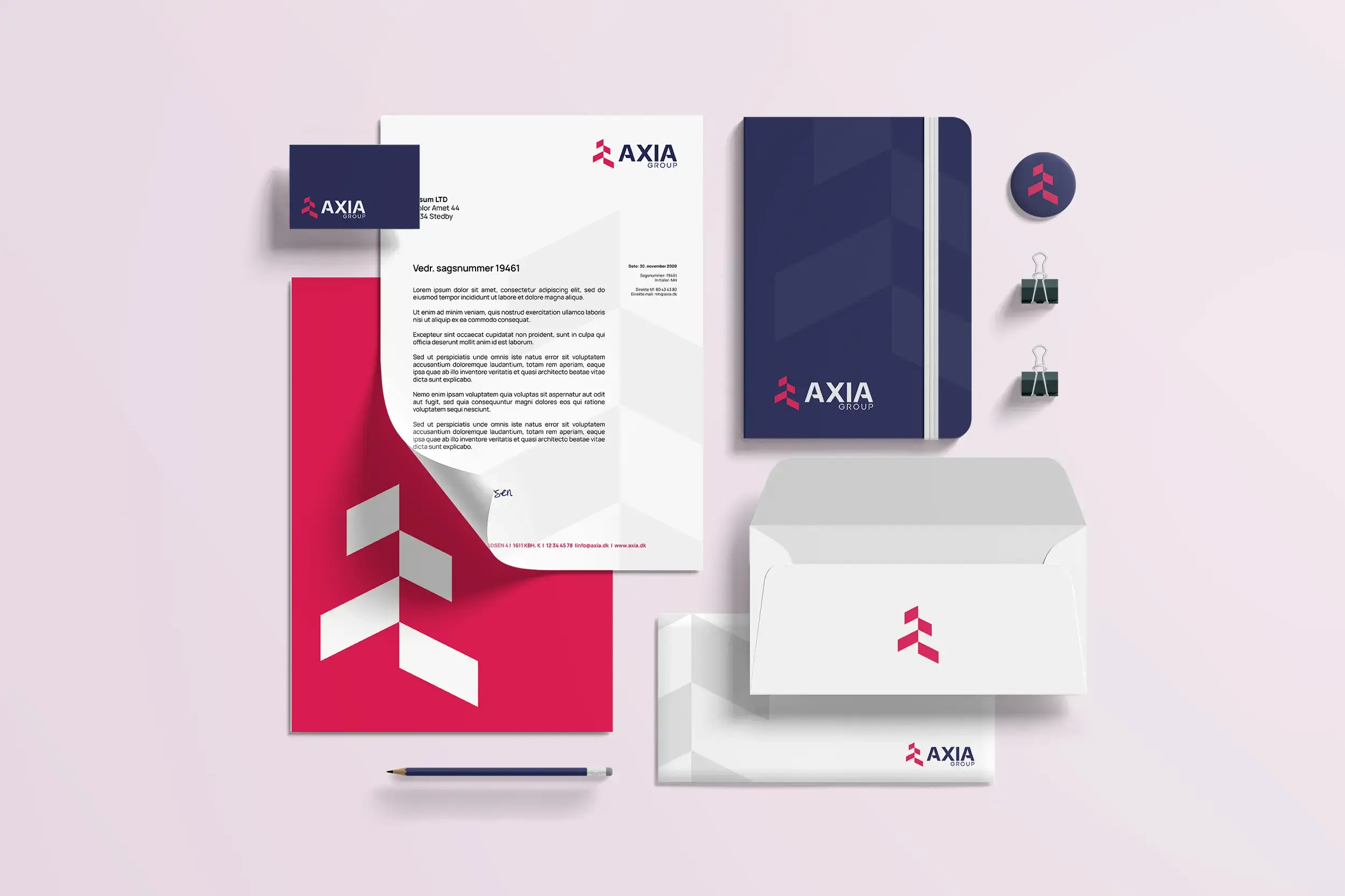 Diverse grafisk design til Axia