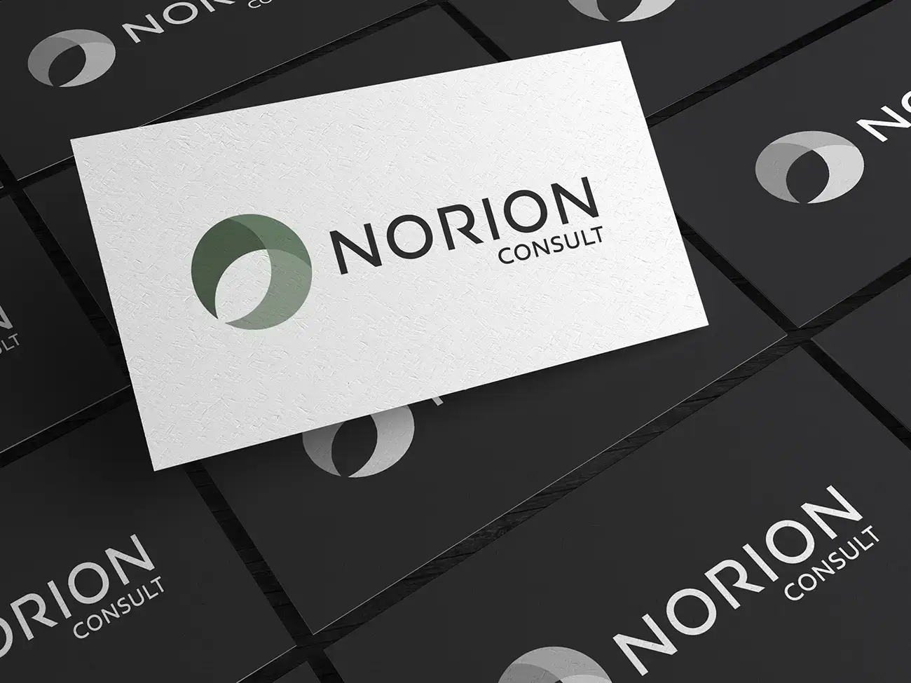 Norion Consult logo på visitkort