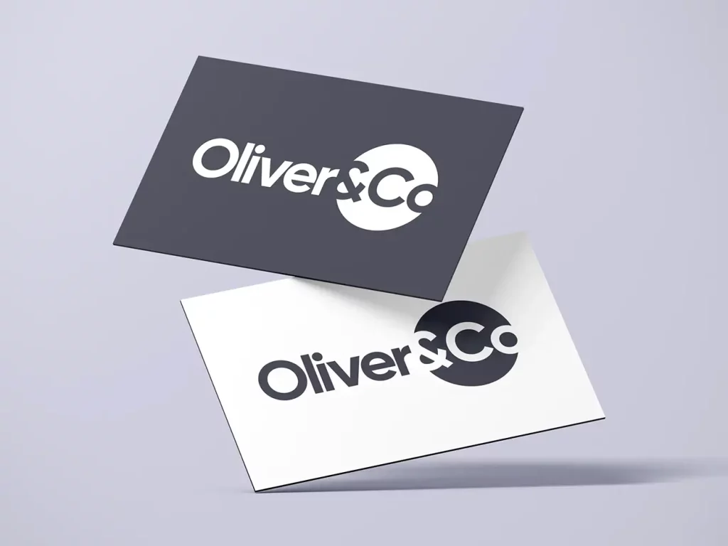 Logo design lavet til Oliver & Co vist i to farver